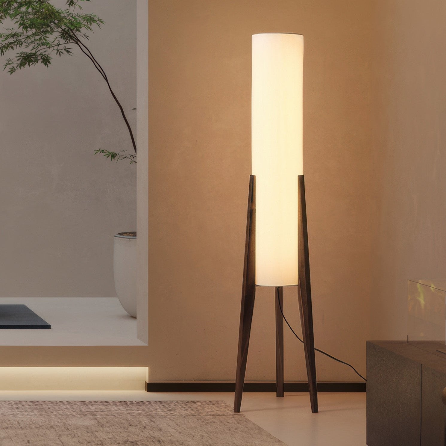 Dahlia | Designer Column Floor Lamp — Soothing Light for Living Room 